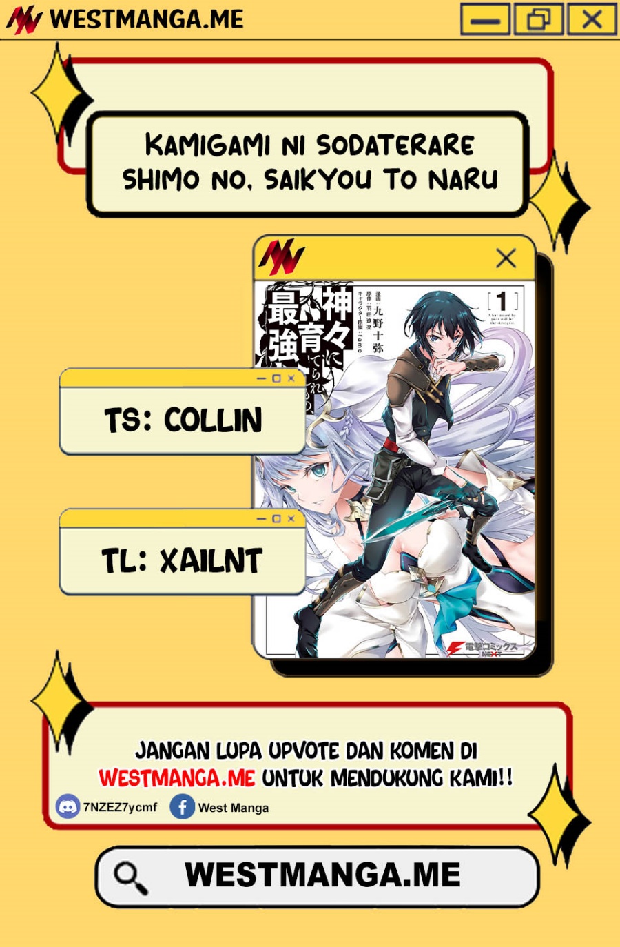 Kamigami ni Sodaterare Shimo no, Saikyou to Naru chapter 55